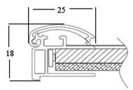 LED Leuchtrahmen 25 mm, einseitig, Economy