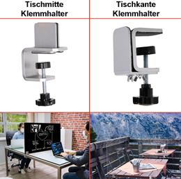 Tischklemmhalterungen und Acrylscheiben