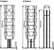 Boden-Prospektständer Multiside, 2-, 3-, 4-seitig